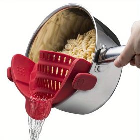 1pc Silicone Pot Strainer and Pasta Strainer (Quantity: 1 Pack Red)