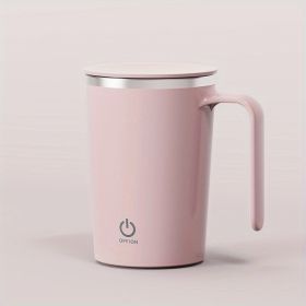 1pc Rechargeable Self-Stirring Mug - Magnetic Stirring Cup for Coffee (Color: Pink)