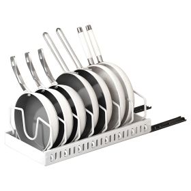Pull Out Pots and Pans Organizerl (Color: White)