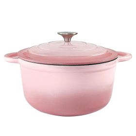 4.5 QT Enamel Dutch Ovens with Dual Handles (Color: Pink)
