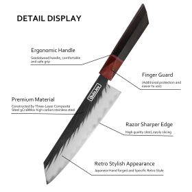 Qulajoy Forged Boning Knife, Japanese Fillet Knife with Sandalwood Handle (size: Kiritsuke Knife)