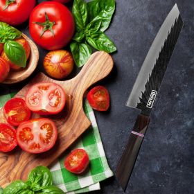 Qulajoy 8 Inch Japanese Chef Knife with Ebony Handle (size: Chef)