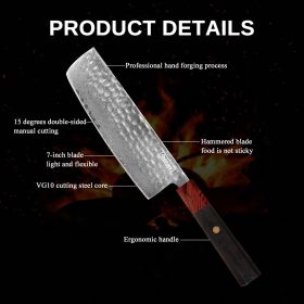 Qulajoy 8 Inch Chef Knife - Japanese Damascus VG-10 Super Steel Hammered (size: Chef)