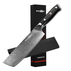 8 Inch Damascus Chefs Knife-Japanese VG10 Super Steel Hammered (size: Nakiri Knife)