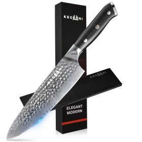 8 Inch Damascus Chefs Knife-Japanese VG10 Super Steel Hammered (size: Chef Knife Hand Forging)