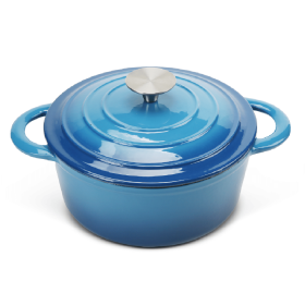 4.5 QT Enamel Dutch Ovens with Dual Handles (Color: Blue)