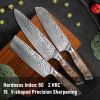 Japanese Kitchen Knives Set with Full Tang G10 Handle