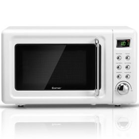 Retro Countertop Microwave Oven (Color: White)