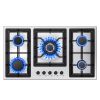 Gas Cooktop 30/36 Inch, 5 Burner Gas Stove Top, Built in Stainless Steel, LPG/NG Convertible Propane Cooktop