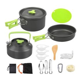 Outdoor Hiking Picnic Camping Cookware Set (Type: 16 Pcs, Color: Grey)