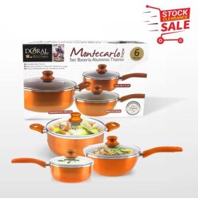 Kitchen Cookware Set, 6 PCS Nonstick Pot and Pan Set-Wok (Color: as picture)