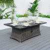 Direct Wicker PE Rattan and Aluminium Patio Dining Fire Pit Table (Table Only)