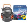 Outdoor set of pots and pans 2-3 people camping teapot cutlery set