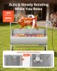 Rotisserie Grill, 38W BBQ Outdoor Pig & Lamb Spit Roaster, Charcoal Spit Roaster with 132 LBS Capacity, Wheels & 4-Level Height