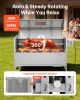 Rotisserie Grill, 38W BBQ Outdoor Pig & Lamb Spit Roaster, Charcoal Spit Roaster with 132 LBS Capacity, Wheels & 4-Level Height