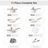 11 Pieces Pots and Pans Granite Stone Cookware Set Nonstick Pot Set